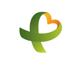 초록색 리본이 하트모양으로된 로고