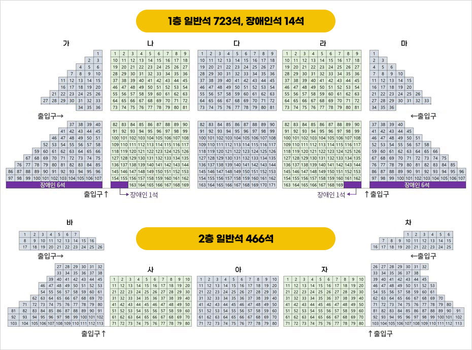 시민문화체육센터 대공연장 좌석배치도